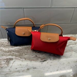 Elegant Red and Navy Women's Handbag